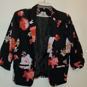 Black floral WORTHINGTON blazer sz L